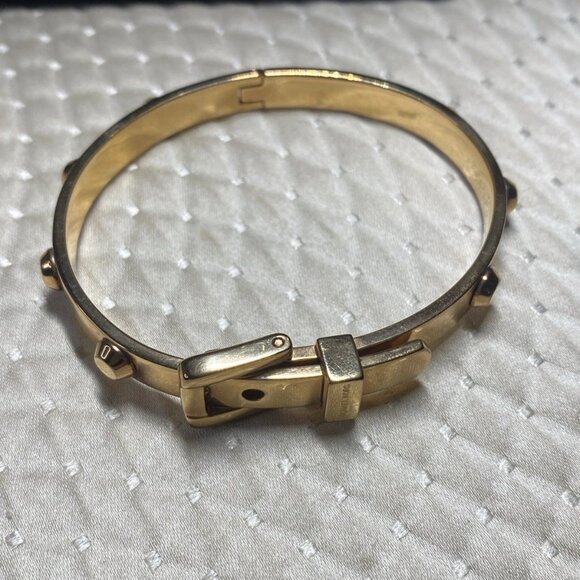 Michael Kors Gold-Tone Buckle Bangle Bracelet – Studded – 28.68g – 58mm - Picture 2 of 12